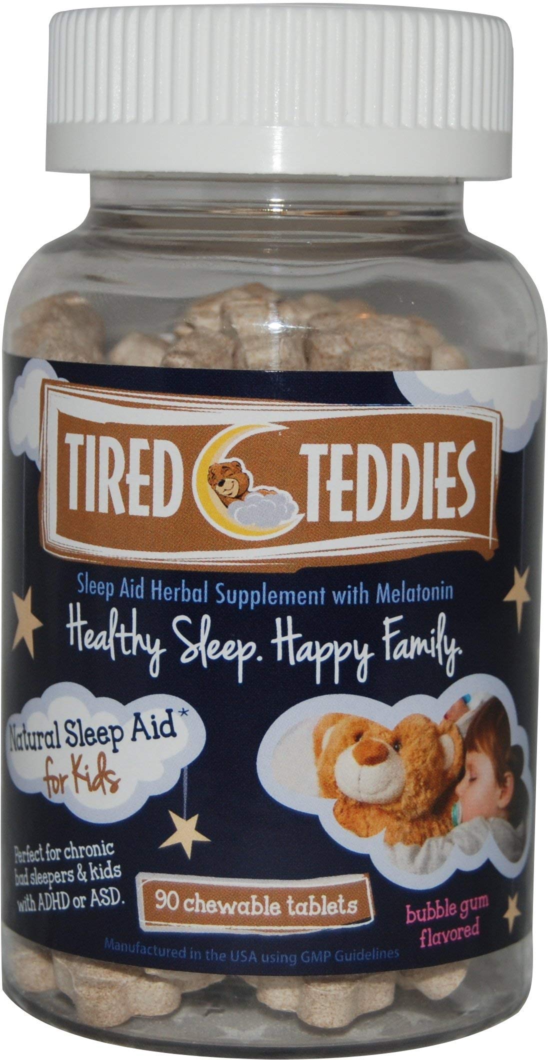 Tired Teddies Natural Sleep Aid For Kids Melatonin (0.3 Mg) Herbal