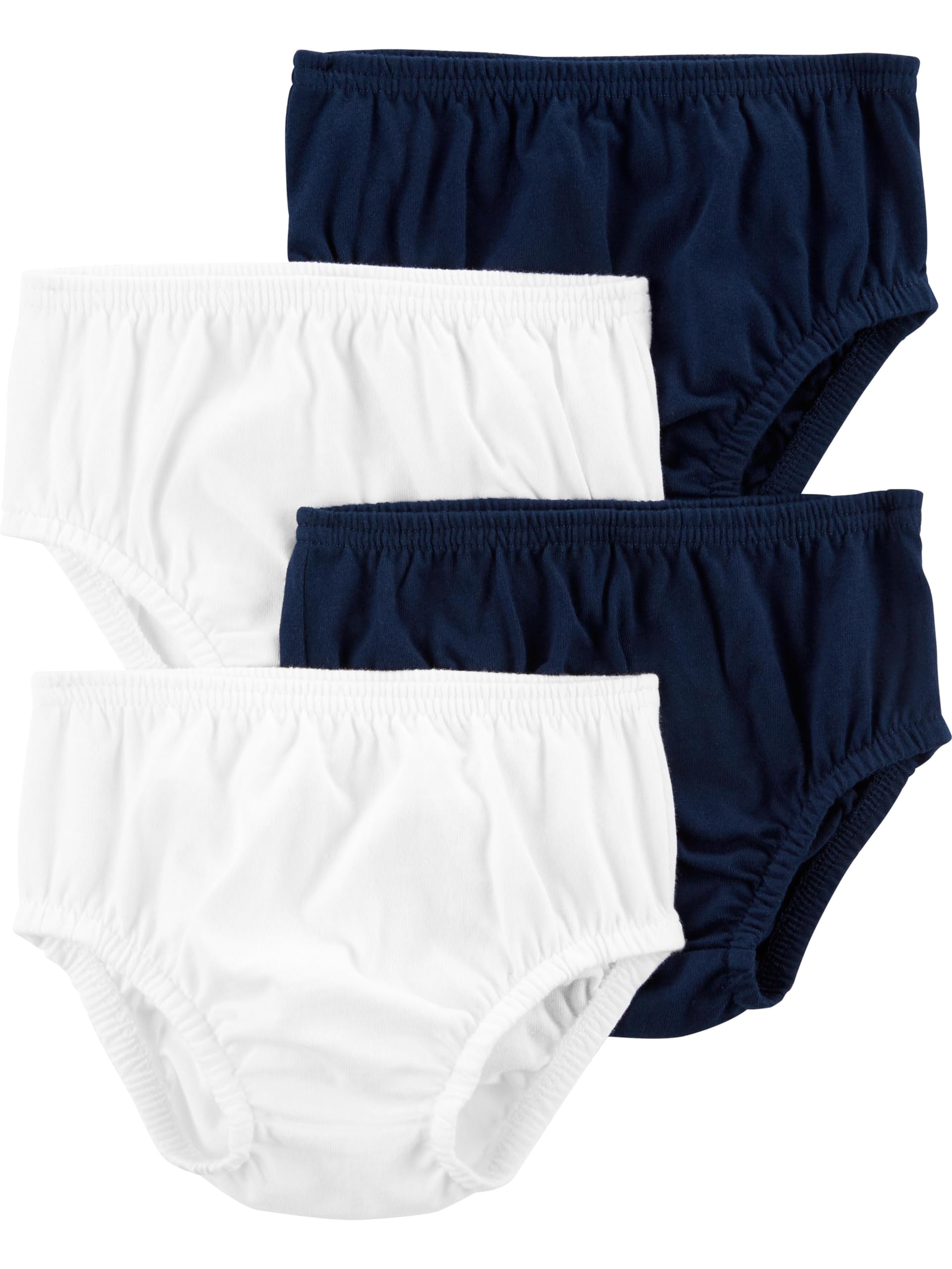 Simple Joys by Carter's Baby Girls' 4-Pack Diaper Covers, Navy/White, Newborn