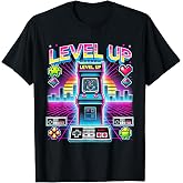 Level-Up for Gamers Nostalgic Retro Arcade T-Shirt