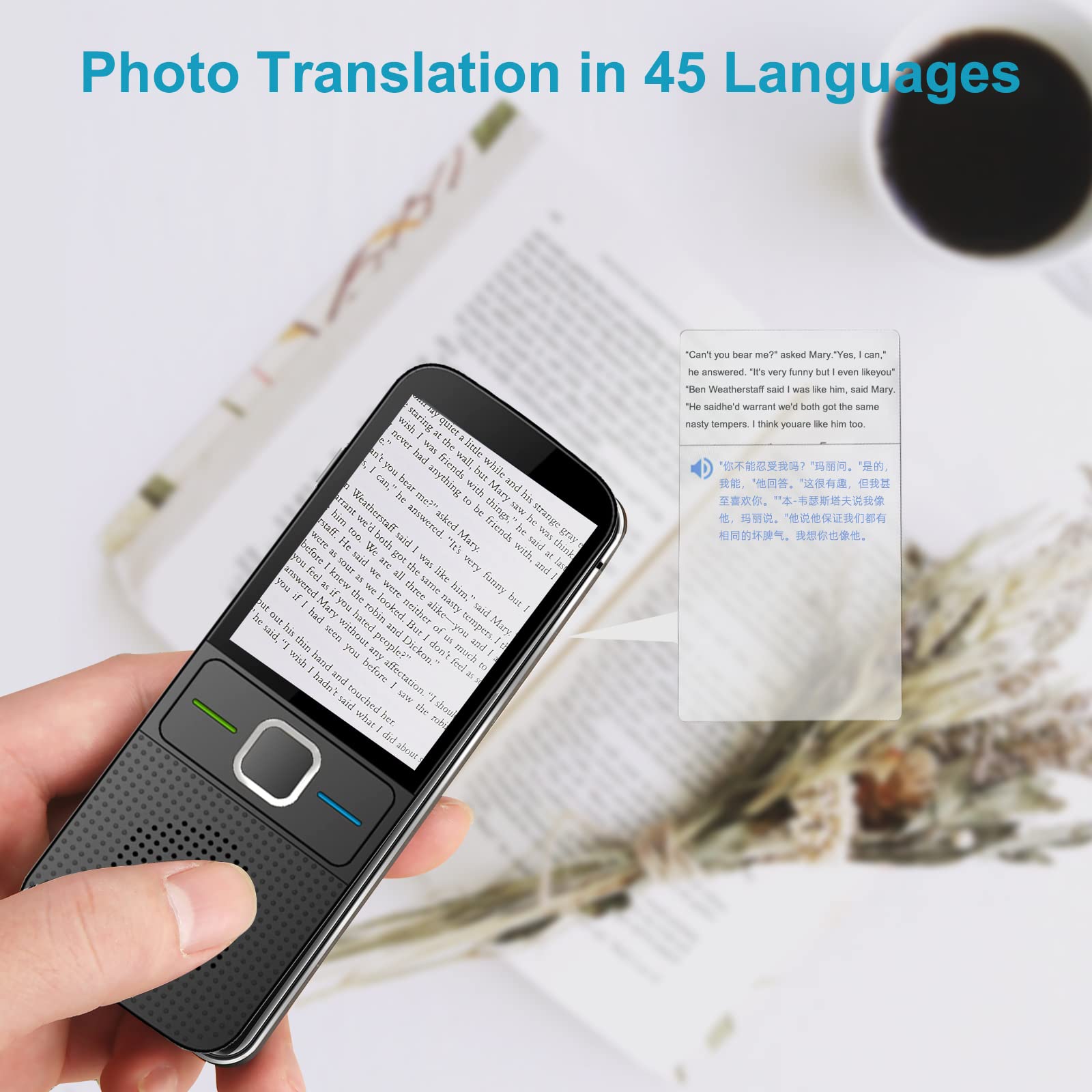 Language Voice Translator Device Portable Smart Translator Two Way Online 138 Languages Real Time - Black