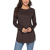 Newchoice Women's Casual Batwing Long Sleeve T Shirt Round Neck Basic Loose Tunic Tops