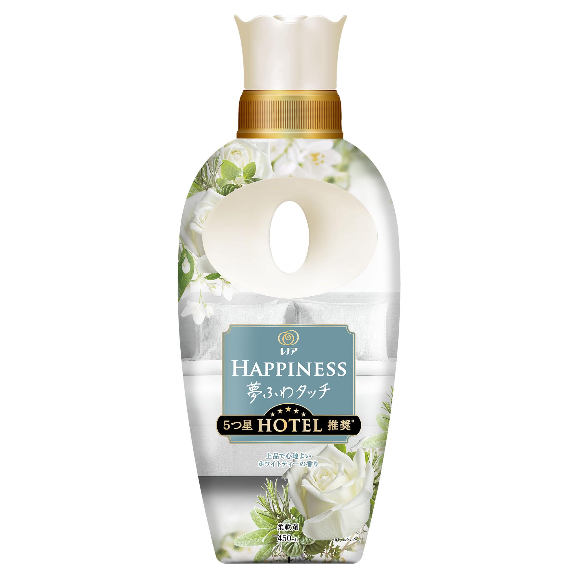 レノア ハピネス 夢ふわタッチ 柔軟剤 ホワイトティー 本体 450mL商品画像