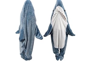 DDMY Shark Onesie Shark Blanket, S Size Flannel Blanket Hoodie Wearable Blanket Cute Halloween Blanket for Cosplay, Funny Shark Sleeping Bag Halloween Costumes Christmas Blanket Shark Throw Blankets