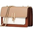Color-Block Crossbody Bags for Women Leather Cross Body Purses Cute Designer Handbags Shoulder Bag Medium Size