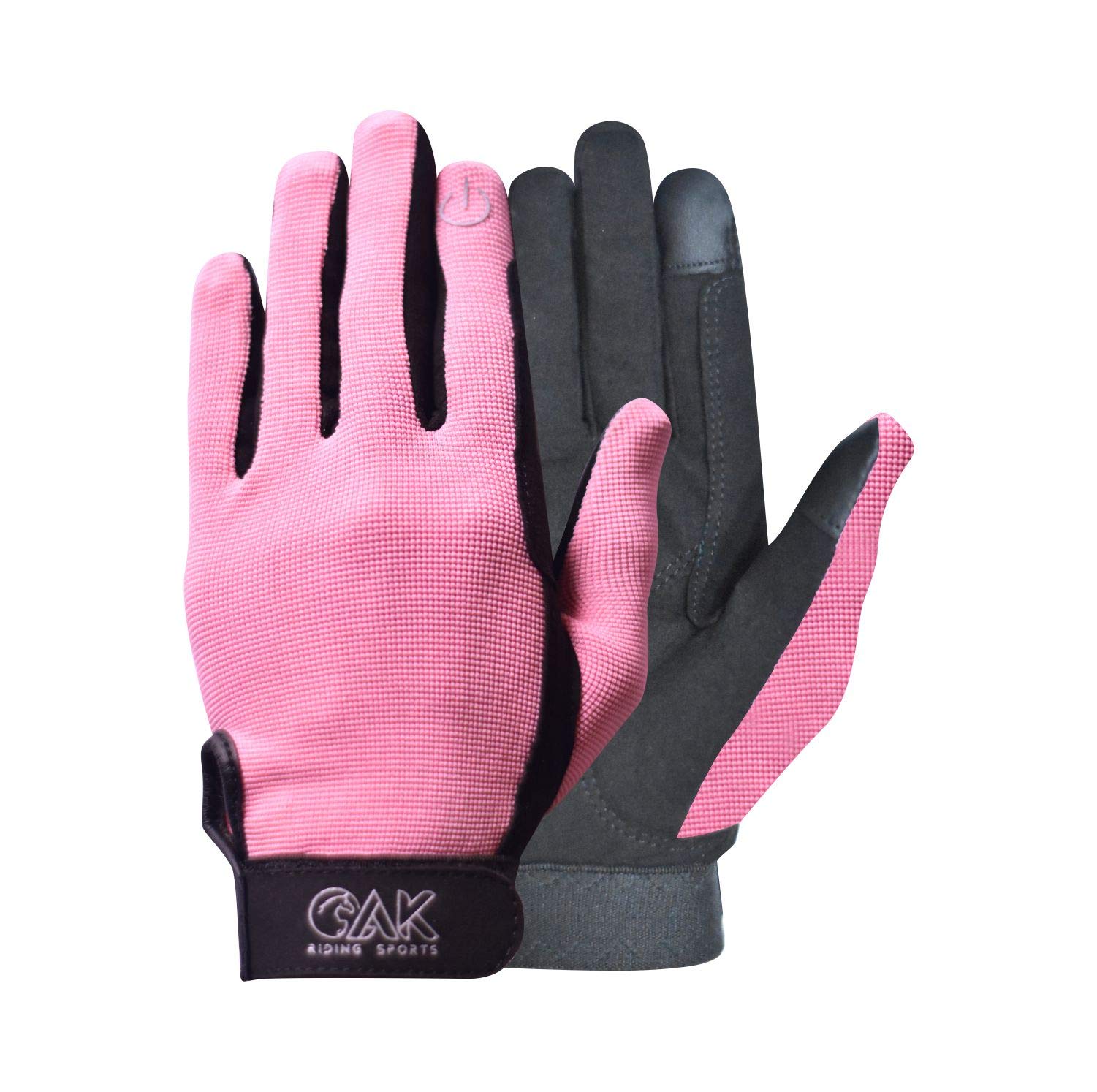 AK Ever Last Micro Suede all season Horse Riding Glove (Black/Pink, L)