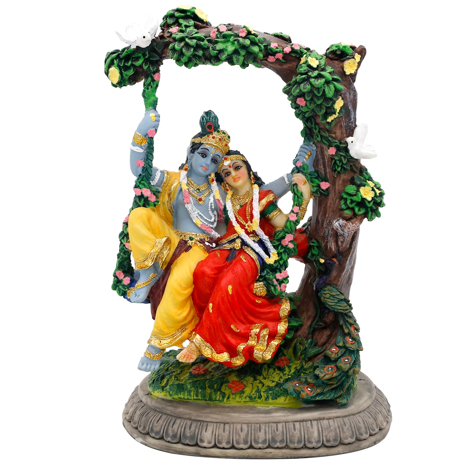 Photo 1 of alikiki Radha Krishna Idol Statue - Hindu God Statue India Murti Item Home Office Temple Mandir Shrine Altar Pooja Décor Wedding Diwali Puja Gifts for Indian Friends Relative