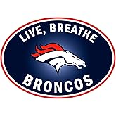 Siskiyou Sports NFL Denver Broncos Live-Breath Auto Decal, Team Colors, One Size