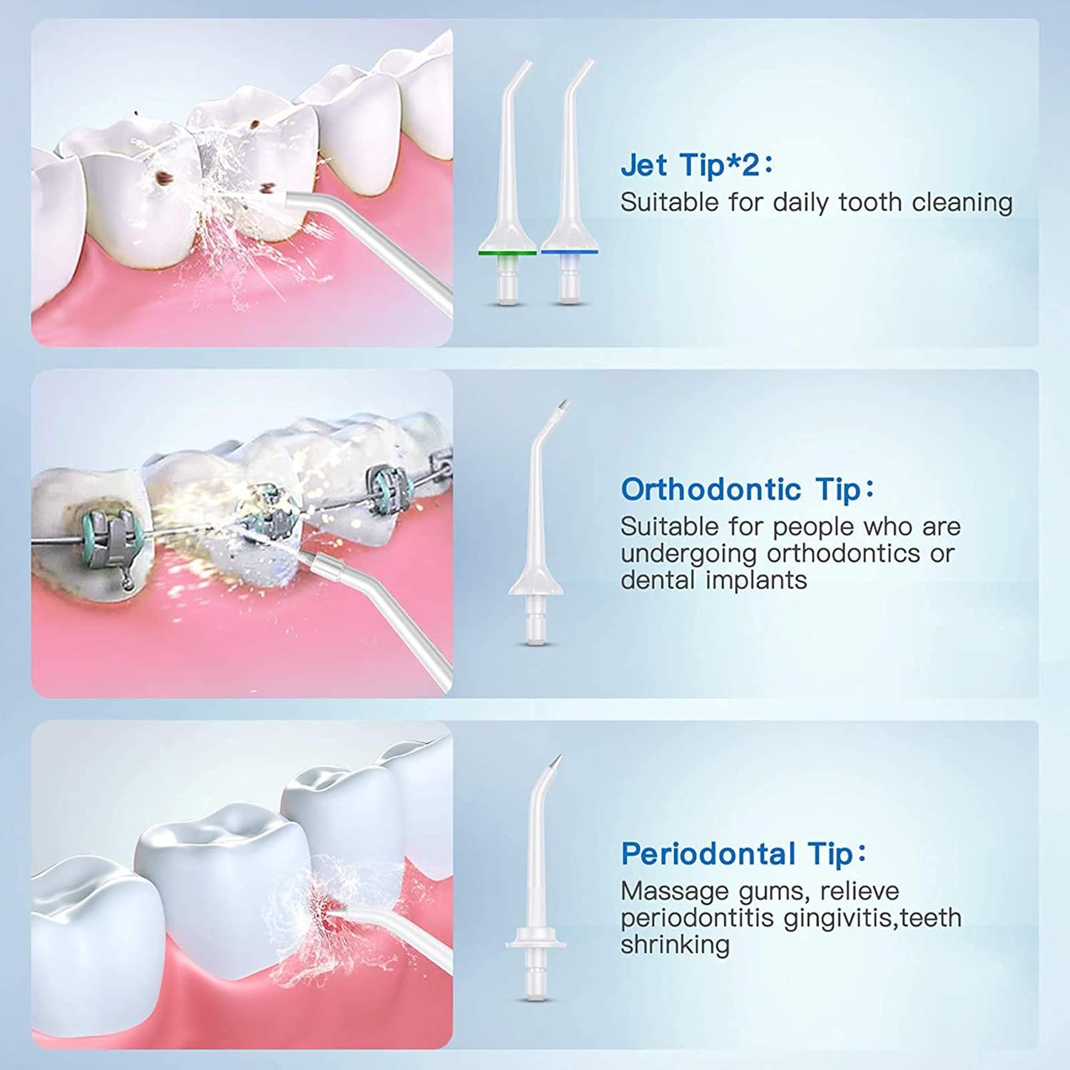 BESTOPE Water Flosser for Teeth Cordless Water Flossers Dental Oral Irrigator with DIY Mode 4 Jet Tips, IPX7 Waterproof, Portable and Rechargeable for Home&Travel : Beauty