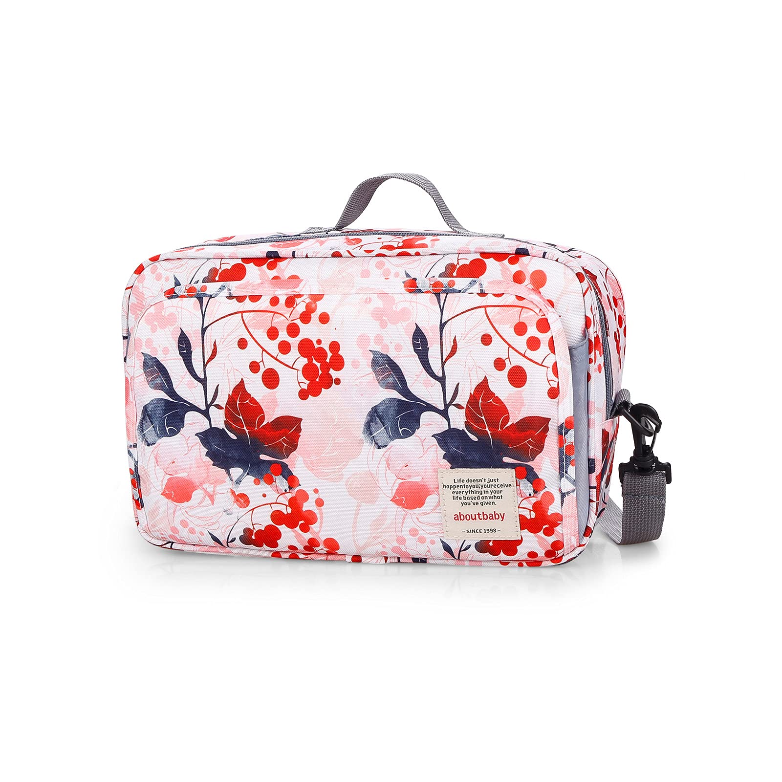 SONARIN Pram Buggy Bag Organiser & Stroller Organiser,Large Stroller Storage with Deep Cup Holder,2 x Pram Hooks,Shoulder Strap Used as Carry-On Handbag,Universal Fit All Buggy Models(Pink)