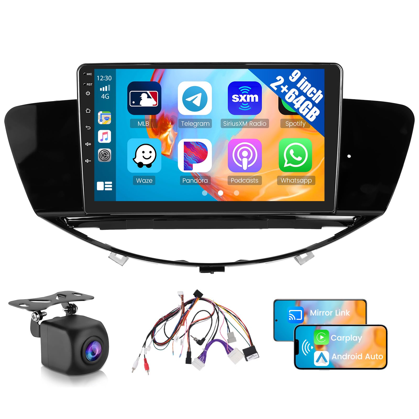 Photo 1 of 2+64G Hikity Android Car Stereo for Subaru Tribeca 2007 2008 2009 2010 2011 Radio, 9 Inch Touchscreen Radio Carplay Android Auto Support WiFi Bluetooth FM EQ Backup Camera