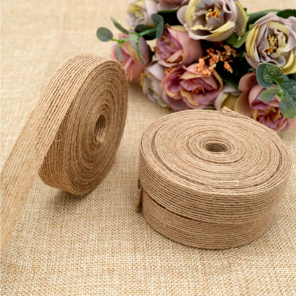 jijAcraft 30M Natural Burlap Ribbon - Image 4
