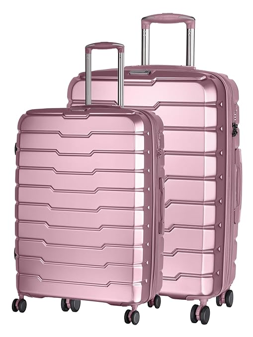 metallic pink suitcase