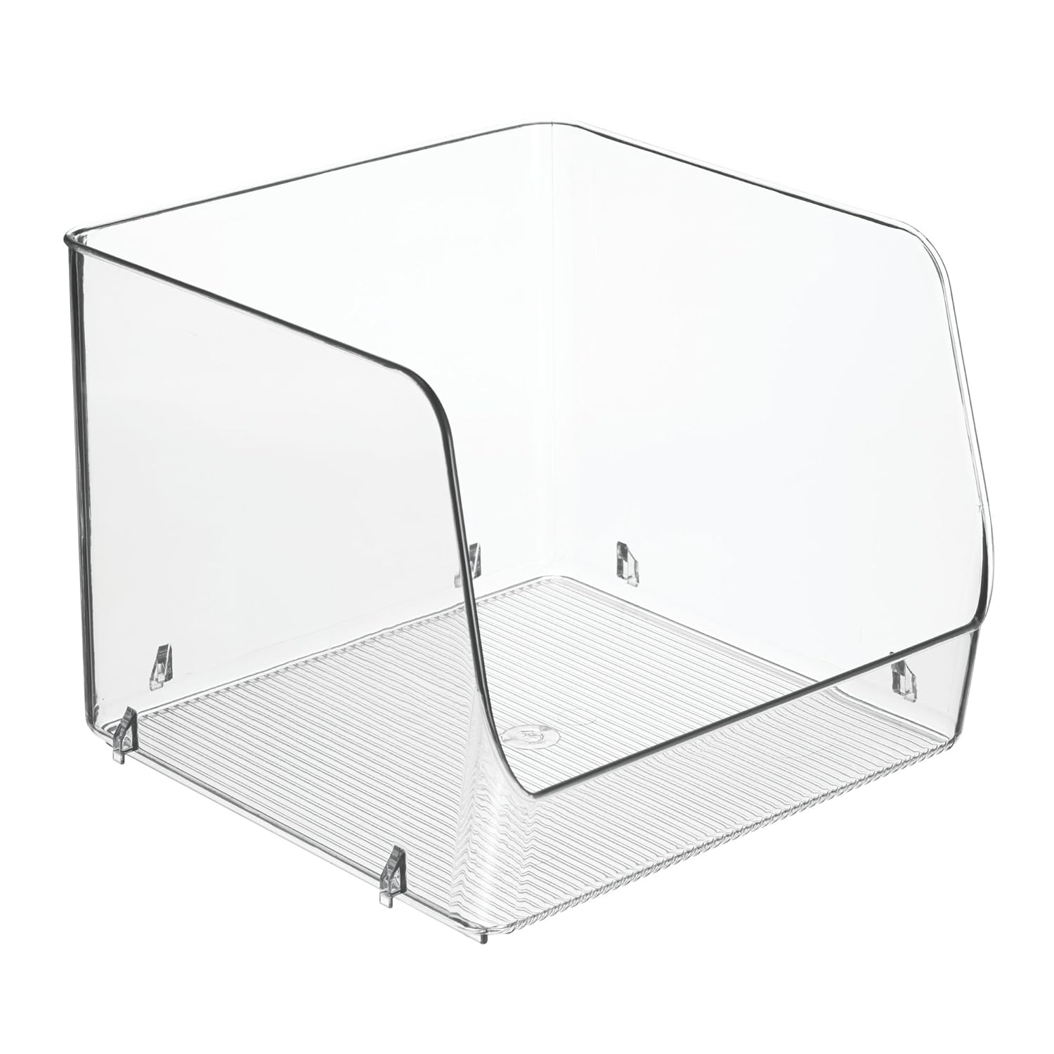transparente mDesign Juego de 4 cajas organizadoras apilables