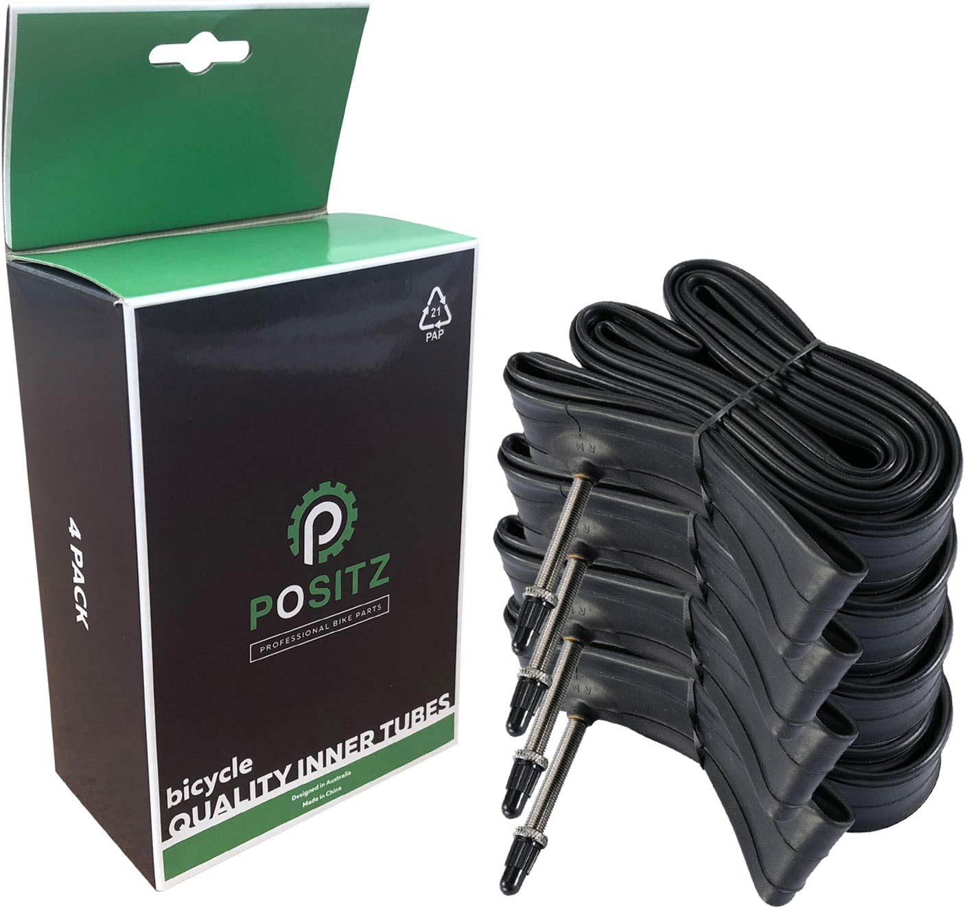 Positz 700c Road Bike Inner Tubes - 700 x 18-25c, Presta Valve 48mm (Box of 4)