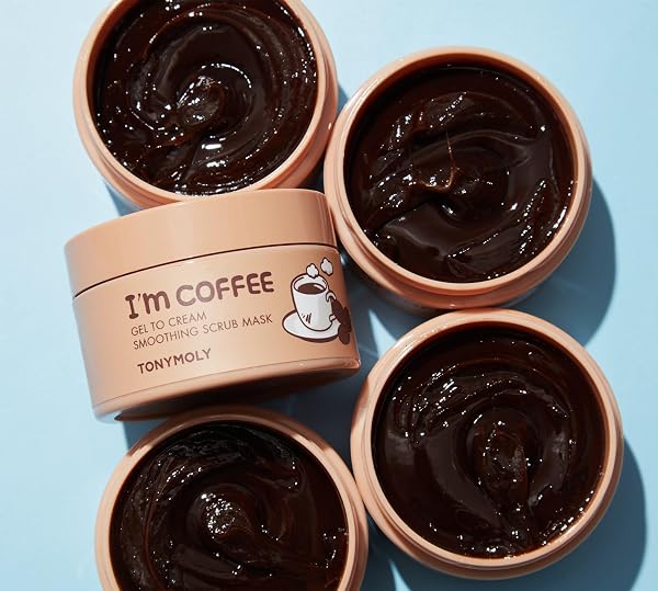 TONYMOLY I’M COFFEE GEL-TO-CREAM SMOOTHING SCRUB MASK – GENTLE EXFOLIATING FACE MASK WITH COFFEE GROUNDS – HYDRATES, SMOOTHS & SOFTENS SKIN, 100ML