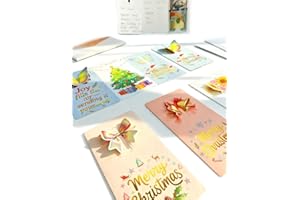 GORDEPENT Funny Christmas cards with envelopes,18 PACK Gold Foil pop-up Christmas money holders for cash gift envelopes, 4 assorted design,box of money cards for cash gift holiday,bulk blank xmas card