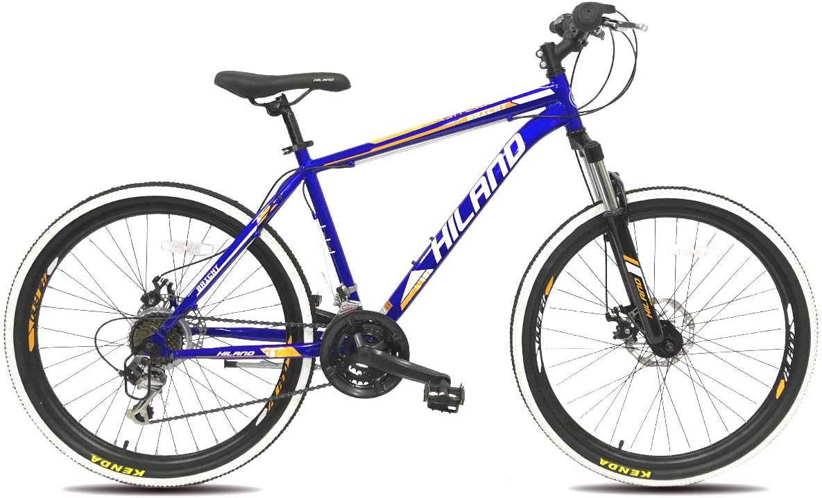 Hiland 24,26 Inch Mountain Bike with Disc-Brake 21 Speeds Shimano Drivetrain,2 Size/2 Colors