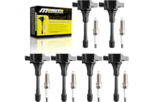 MOAUTO Set of 6 Ignition Coils Pack UF617 22448-EY00A & 6 PCS Iridium Spark Plugs Compatible with Nissan Infiniti 370Z G37 M37 Q50 Q60 Q70 QX50 QX70 - V6 3.7L