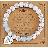 Kivosliviz Mimi Gifts for Mothers Day Jewelry Grandson Grandkids Women Present Mimi Beaded Bracelet