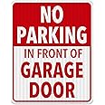 Sigo Signs No Parking in Front of Garage Door Sign, 24x30 Inches, 3M EGP Reflective .080 Aluminum, Fade Resistant, Indoor/Outdoor Use, Made in USA