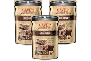 Dave's Sweet Tooth Toffee - Coffee Toffee Candy Gift Set (4 oz. x 3) - Handmade & Homemade Gourmet Soft Toffee with Real Butter, Real Sugar and Hand-Sliced Almonds, Naturally Gluten-Free