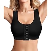 BRABIC Women Front Closure Post Surgery Compression Everyday Bras for Mastectomy Support with Adjustable Straps Wirefree