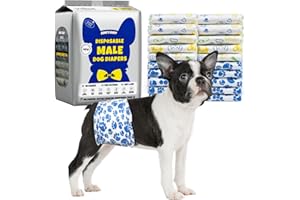 Dono Dog Diapers Male, Disposable Male Dog Wraps 60ct, Ultra Absorbent Doggie Diapers, Rapid-Dry Leak-Proof Puppy Diapers, Wetness Indicator Excitable Urination Incontinence, Small