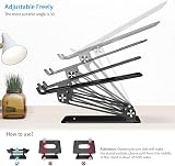 BoYata Laptop Stand Ergonomic Aluminum Height Adjustable 10-17 inch Black view 3