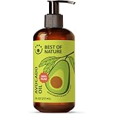 Best of Nature 100% Pure Avocado Oil &ndash; Natural Massage Oil, Moisturizing Body &amp; Hair Oil, Unscented Skincare &amp; Carrier for Essential Oils, Bulk Size Available (8 Fl Oz)
