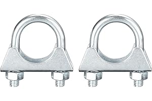 uxcell Muffler U-Bolt Clamps for 25mm(1") Diameter Exhaust Tail Pipe, 2pcs Exhaust U Clamp Saddle Type U-bolt Clamps