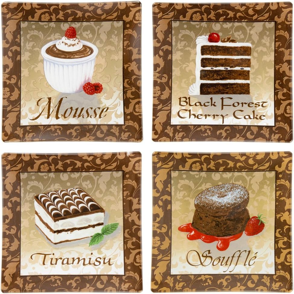 Prima Donna Designs Chocolate Desert Dishes Set of 4, 6-Inch
