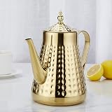 Stainless Steel Teapot 1.8L Hammered Gold Infuser 6-8 Cups view 6