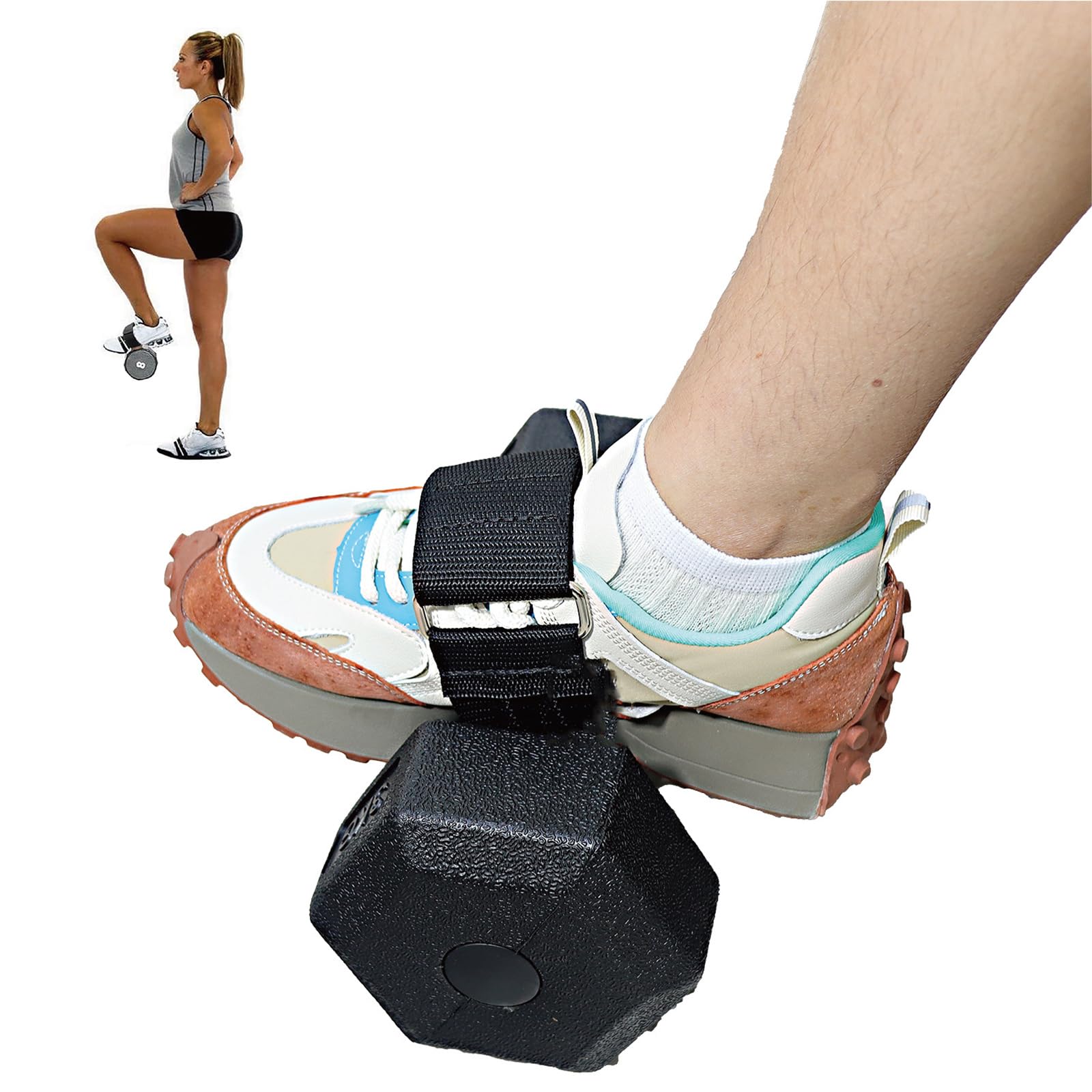 Miawtro 2 Pcs Tibialis Muscle Trainer, Dumbbell Ankle Straps, Adjustable Lifting Straps Dumbbell Attachment Hip Flexor Lift, Leg Trainer for Foot Relaxation, Leg Pain Relief, Strength Training