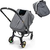 Baby Car Seat Cover for Doona, Waterproof Carseat Cover with Plush Dots Lining, Warm & Snug Infant Car Seat Canopy with Privacy Shield & 2 Vents, Baby Carrier Cover Weather Shield for Boys Girls