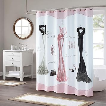Ds Bath Haute Pink Shower Curtain Mildew Resistant Fabric Shower