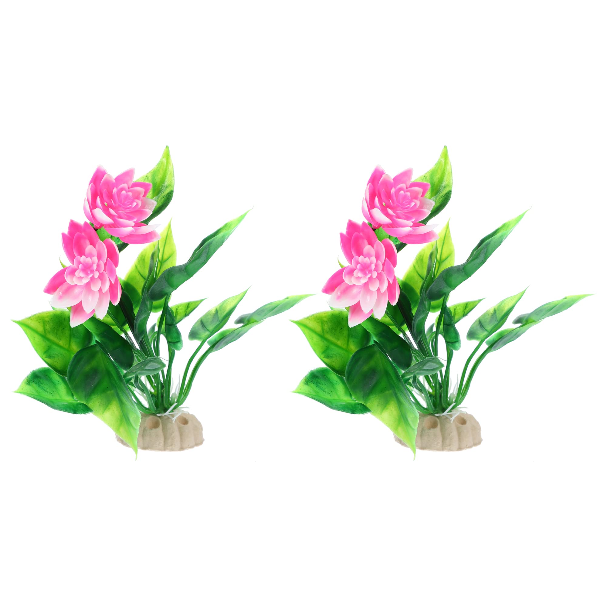 VOCOSTE 2pcs Fish Tank Aquarium Decorations Plants, Pink 5.91"