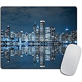 Gaming Mouse Pad Custom Design,Chicago Skyline Mouse pad City Print Photo Rectangle Non-Slip Rubber Mousepad 9.5 X 7.9 Inch (240mmX200mmX3mm)