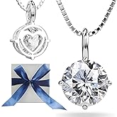 Moissanite Necklace for Women Sterling Silver Jewelry Lab Grown Gem Pendant for Her, Gift for Wedding Anniversary Birthday Christmas Valentines Mothers Day - to My Wife Daughter Girlfriend Mom
