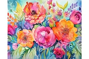 EIBEILI Diamond Painting Kits for Adults DIY 5D Diamond Art Paint with Round Diamonds Full Dril Gem Flowers Art Painting Kit for Home Wall Decor Gifts 12x16inch