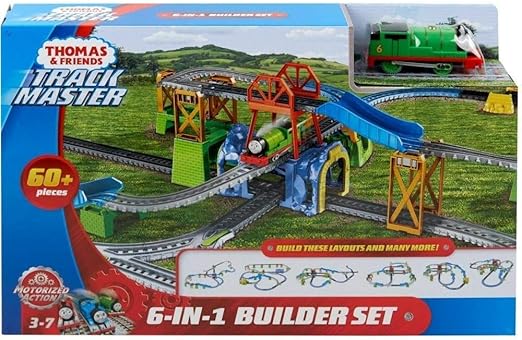 Amazon.com: Fisher-Price Thomas and Friends Trackmaster 6 en 1 Juego de construcción Thomas The Tank Engine Percy: Toys \u0026 Games