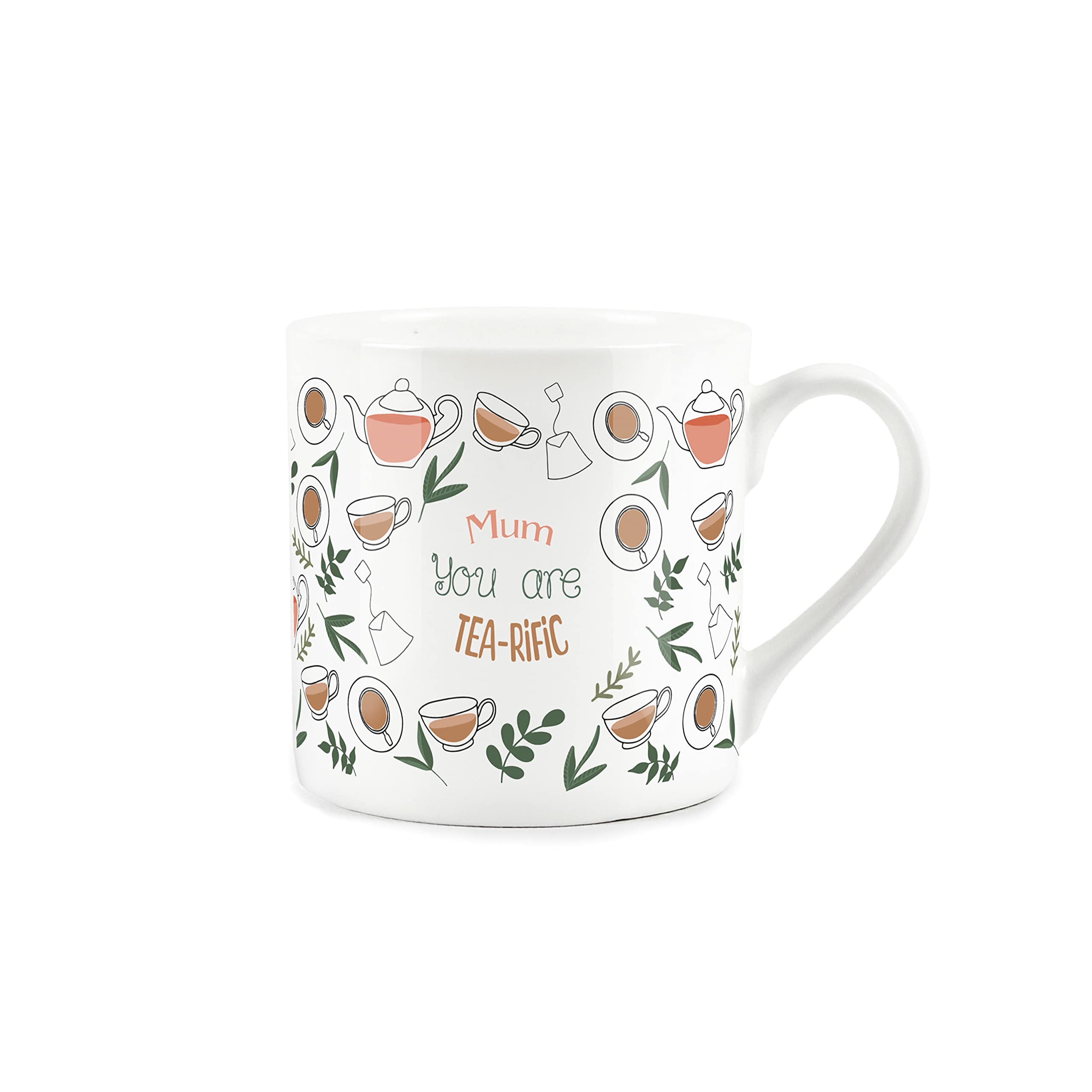 Purely Home Tea-rific Mum Mug - Fine Bone China White Coffee/Tea Present Gift
