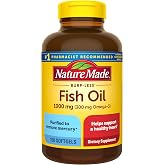 Nature Made Burp Less Fish Oil Omega 3, 1000mg Softgels, 150 Softgels | EPA DHA Omega 3 Fish Oil Supplements for Healthy Heart Support, 75 Day Supply