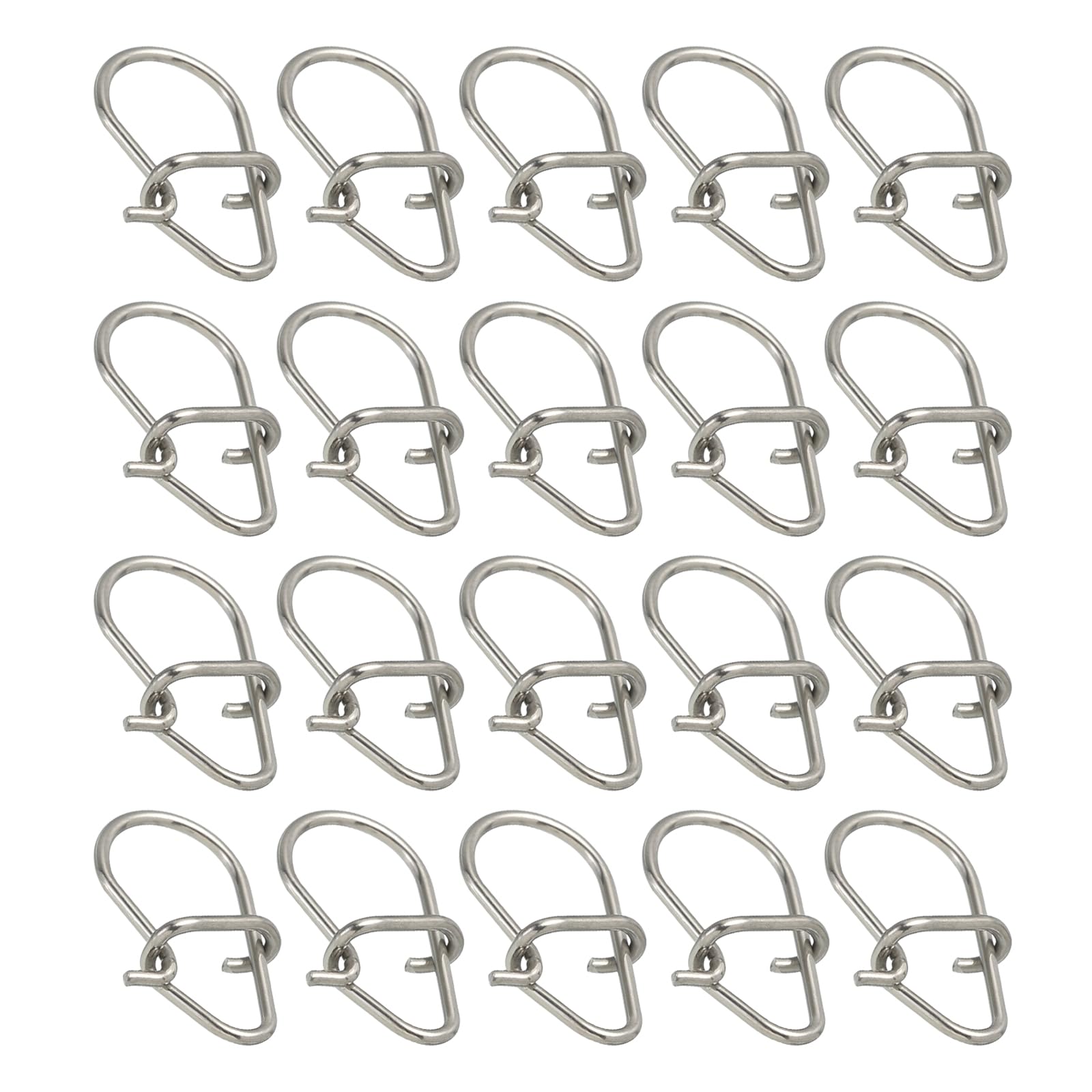 PATIKIL #3 Fishing Lock Snaps, 100 Pack Stainless Steel Fishing Clips Quick Change Fishing Lure Hook Connector Fishing Tackle Kit for Freshwater Saltwater Fishing Gear(0.55"x0.31")