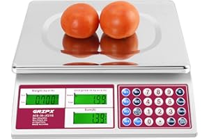 Digital Commercial Price Scale 66 lbs for Food Meat Fruit Produce with Green Backlight LCD Display Stainless Steel Platform B