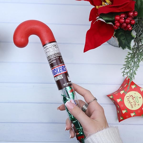 SWEETZO 2024 CHRISTMAS CANDY CANE TUBE, INDIVIDUALLY WRAPPED BITE SIZE PIECES, HOLIDAY STOCKING STUFFER CHOCOLATES, 2.14 OUNCES (PACK OF 2)