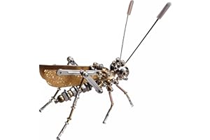 NUOSHANZS Mechanical Metal DIY 3D Insect Cricke Model Brass Puzzle Kits Puzzle for Adults, Steampunk Electric Mechanical, Assembly DIY Gift Craft Hobby for Men Christmas Decorations(Cricket)