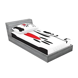 Lunarable Dog Lover Fitted Sheet & Pillow Sham