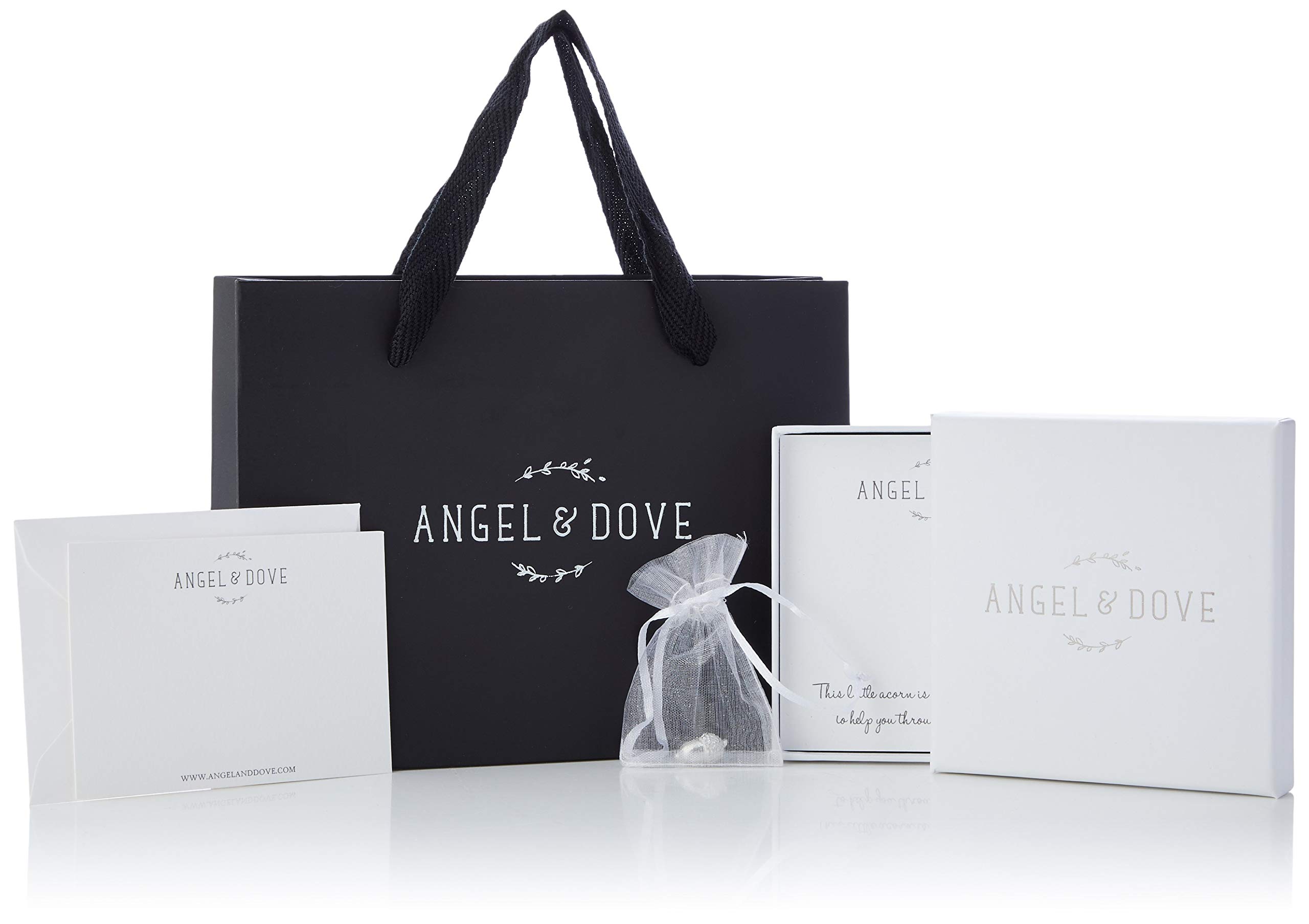 ANGEL & DOVE Pewter Acorn 'Strength' Pocket Charm - A Thoughtful Sympathy Gift with Box, Bag & Card