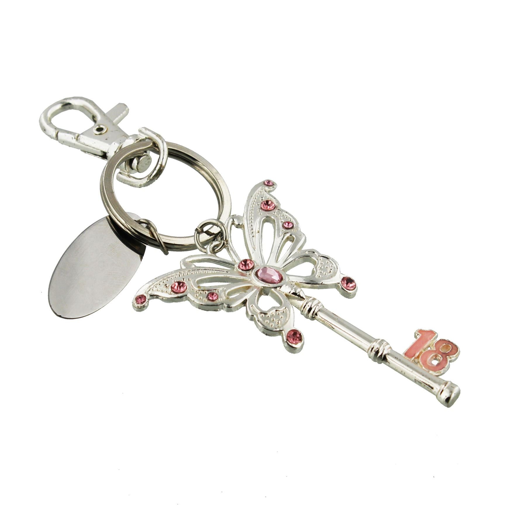 Celebration Key Pink Butterfly 18 with Engraving Plate
