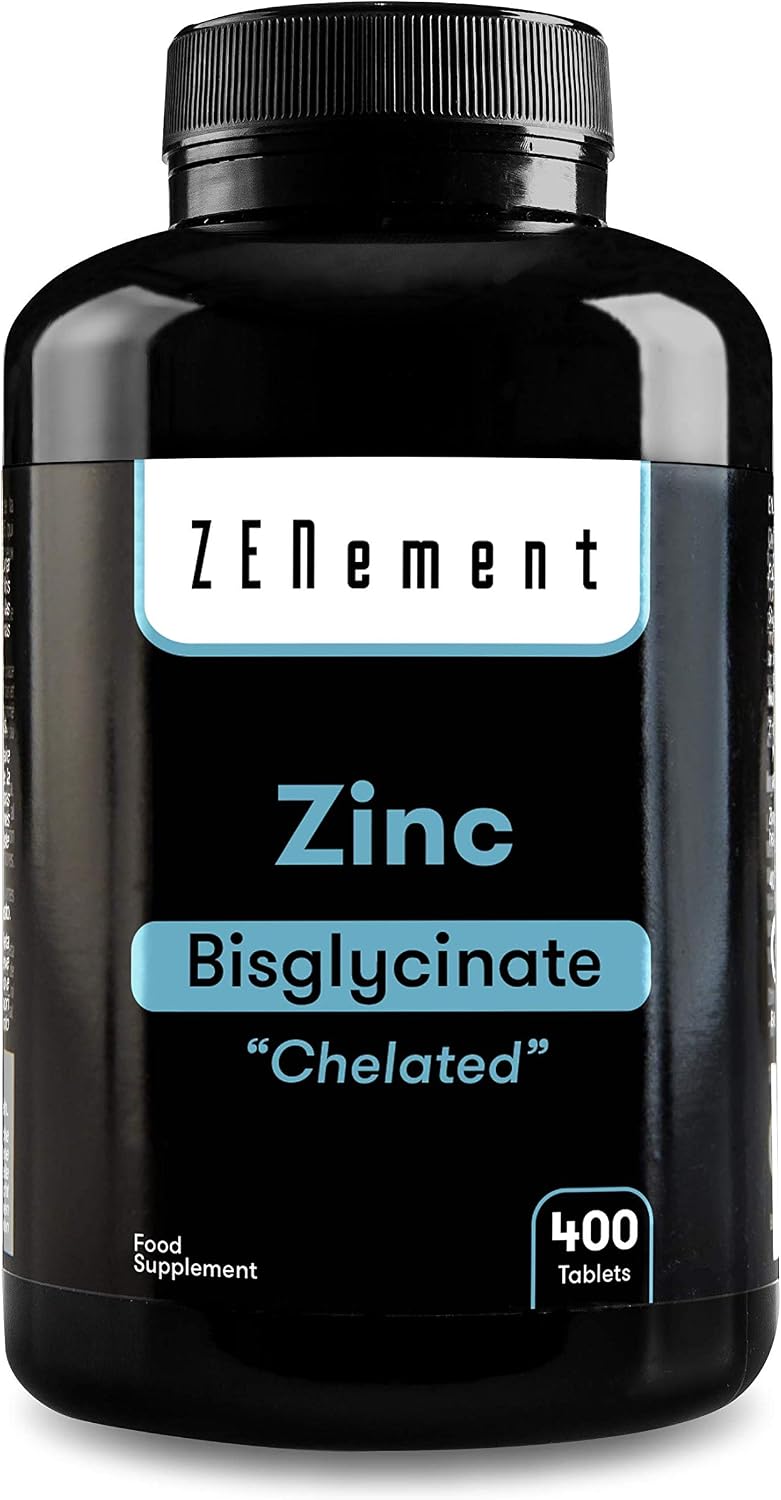 Zinc Bisglycinate, 400 Vegan Tablets, 400 count (Pack of 1)